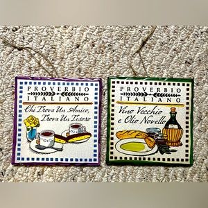 The Cortopassi Family Italian Wall tile trivet decor. Set of two. New wi/o tag.